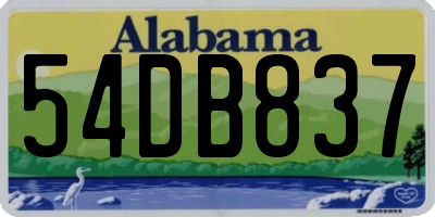 AL license plate 54DB837