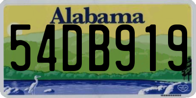 AL license plate 54DB919