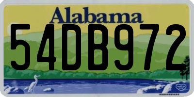 AL license plate 54DB972