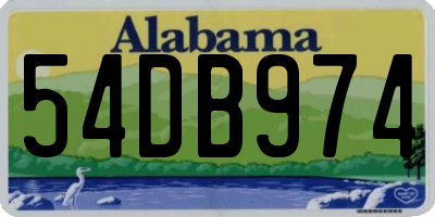 AL license plate 54DB974