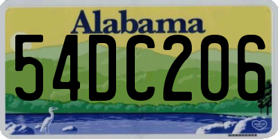 AL license plate 54DC206