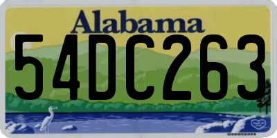 AL license plate 54DC263