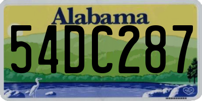 AL license plate 54DC287