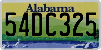 AL license plate 54DC325