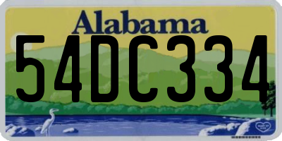 AL license plate 54DC334