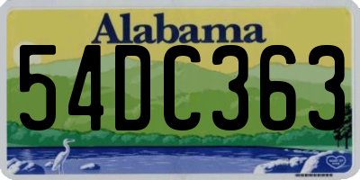 AL license plate 54DC363