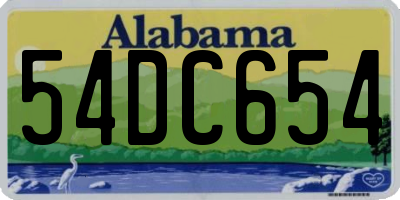 AL license plate 54DC654
