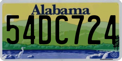 AL license plate 54DC724