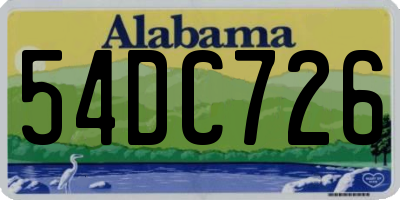 AL license plate 54DC726