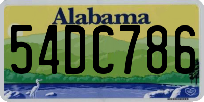 AL license plate 54DC786
