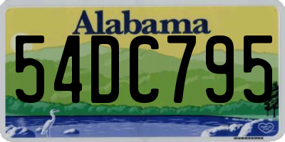 AL license plate 54DC795