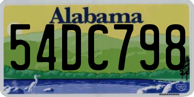 AL license plate 54DC798