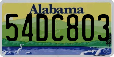 AL license plate 54DC803