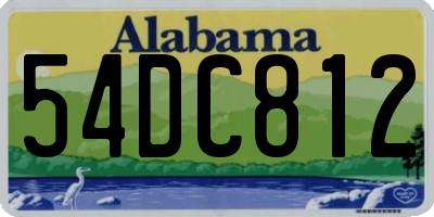AL license plate 54DC812