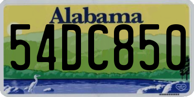 AL license plate 54DC850