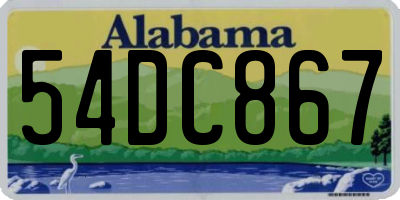 AL license plate 54DC867