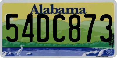 AL license plate 54DC873
