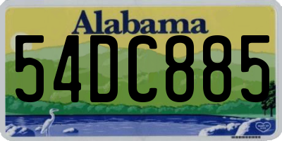AL license plate 54DC885