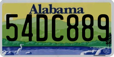 AL license plate 54DC889