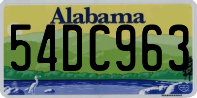 AL license plate 54DC963