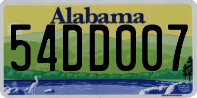 AL license plate 54DD007