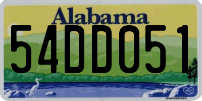 AL license plate 54DD051