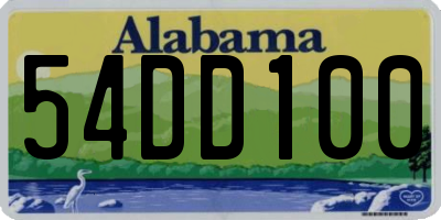AL license plate 54DD100