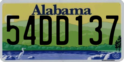 AL license plate 54DD137