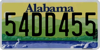 AL license plate 54DD455
