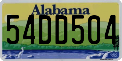 AL license plate 54DD504