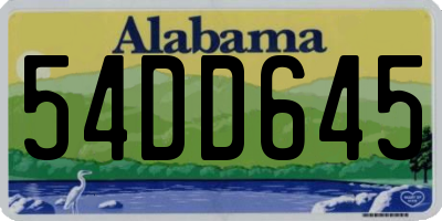 AL license plate 54DD645