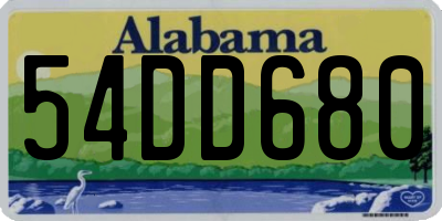 AL license plate 54DD680