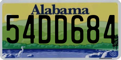 AL license plate 54DD684