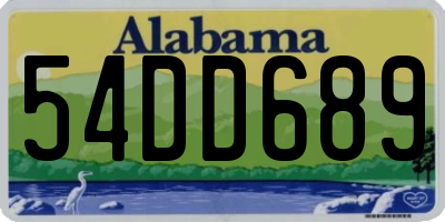 AL license plate 54DD689
