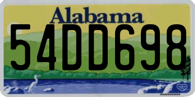AL license plate 54DD698