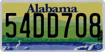 AL license plate 54DD708
