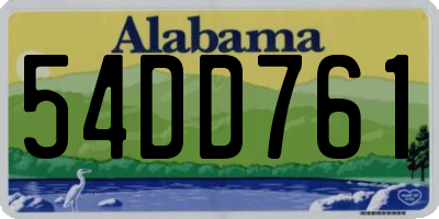AL license plate 54DD761
