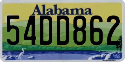 AL license plate 54DD862