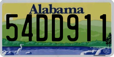 AL license plate 54DD911