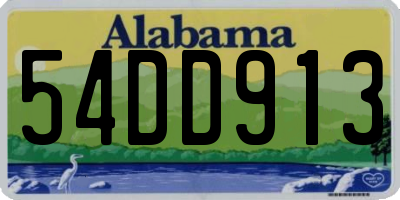 AL license plate 54DD913