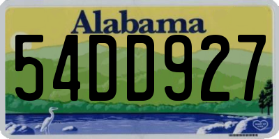 AL license plate 54DD927