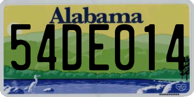 AL license plate 54DE014