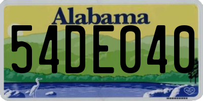 AL license plate 54DE040