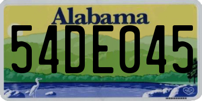 AL license plate 54DE045