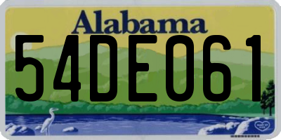 AL license plate 54DE061