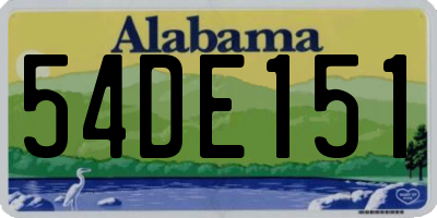 AL license plate 54DE151