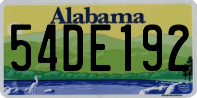 AL license plate 54DE192