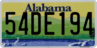 AL license plate 54DE194