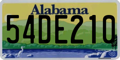 AL license plate 54DE210