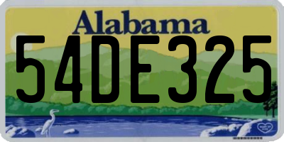 AL license plate 54DE325